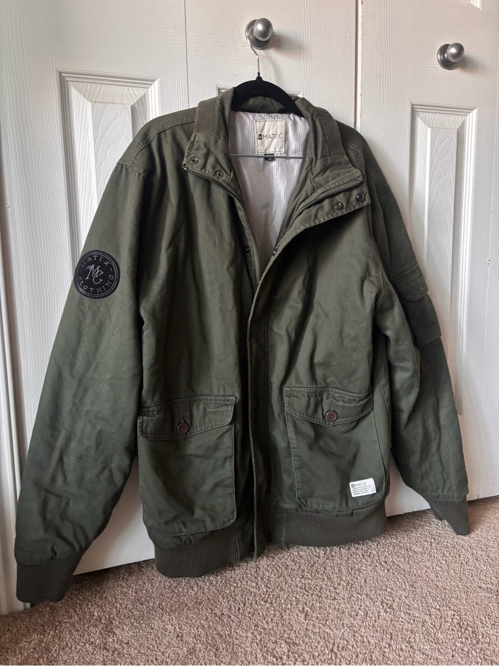 Matix Olive Green Military-Style Field Jacket
